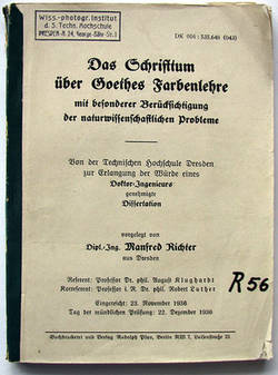 Das Schrifttum über Goethes Farbenlehre