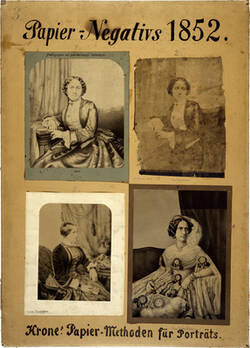 Historisches Lehrmuseum für Photographie, Tafel 3: "Papier-Negativs 1852. Krones Papier-Methoden für Porträts."